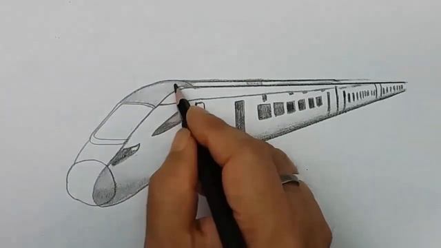 how to draw train step by step