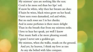 SONNET NO 130 OR MY MISTRESS' EYES ARE NOTHING LIKE THE SUN BY WILLIAM SHAKESPEARE