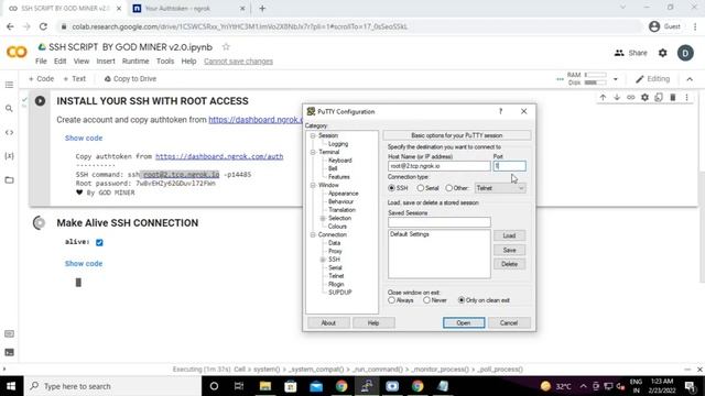 Google Colab with SSH connection | GPU RDP Long Runtime  | God Miner
