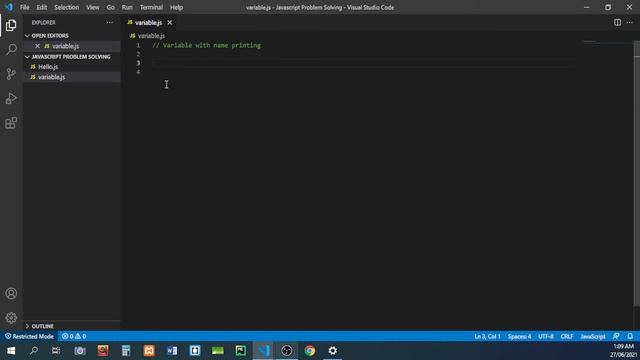 JavaScript Problem Solving, Problem: 02. Variable.js Problem