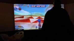 Sonic Free Riders Kinect xbox 360 projector gameplay video