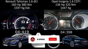 Opel insignia 1.6 Cdti 136 Hp VS Renault Talisman 1.6 Dci 160 Hp 0 -100 Yarışı