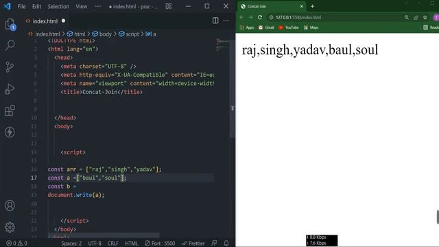 concat And join Array method || JS Tutorial for Beginners in 2022