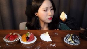 바삭한 식감에 토핑이 한가득? 과일 타르트 먹방 ASMR 브라우니부터 오레오 레드벨벳까지 Chocolate Brownie Fruit Tart Mukbang