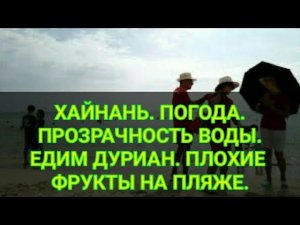 Хайнань. Погода зимой. Прогноз врет. Как покупать ДУРИАН. Пляж Дадунхай. Санья. Китай. Канал Тутси.