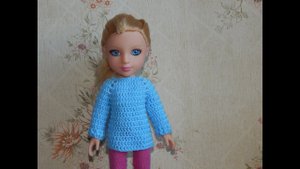 Одежда для кукол крючком. Свитер.