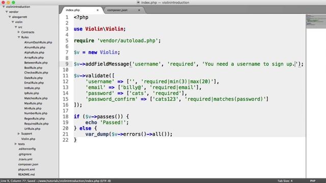 Easy PHP Validation with Violin: Custom Errors (3/6)