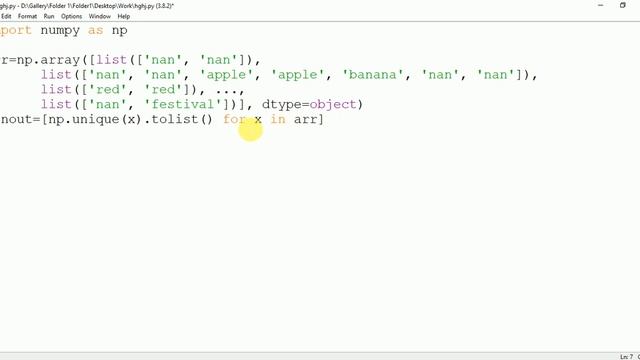 How to remove duplicate elements in numpy multidimensional array  of list in python