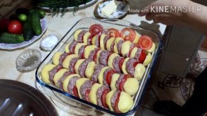 Готовим картошка с котлетами в духовке