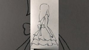 Как нарисовать девушку в красивом платье | Арт для срисовки карандашом
