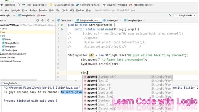 StringBuffer Class & Methods in Java with Example || String Buffer in  Java || STRINGBUFFER CLASS