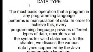 JAVA  - Primitive Data Type