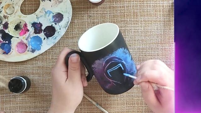 Роспись кружки в подарок. Делаю впервые. смотреть онлайн