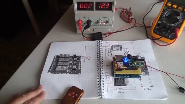 2)SIM 800L DTMF НА 4 РЕЛЕ С ГОЛОСОВЫМ ОПОВЕЩЕНИЕМ И ПУЛЬТОМ   IC 2262/2272 4 CH ключ 315 мГц