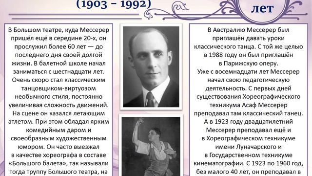 Об истории балета и знаменитым представителям балетного искусства – юбилярам 2023 года