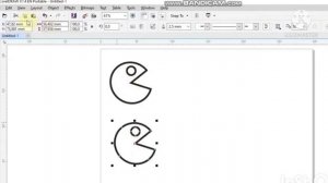 Cara menggambar pacman unik di program corel draw | Tik kelas 3