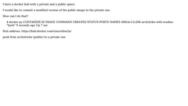 Unix & Linux: How to commit a docker image to another hub directory? смотреть онлайн