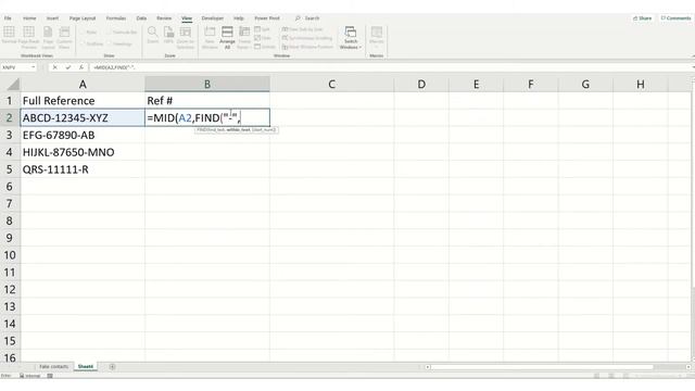 Excel for beginners: Combining the FIND and MID functions - basic tutorial