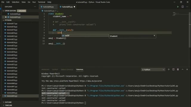 Python Tutorial for Beginners in Hindi | __init__ Constructor in Python | Types of __init__