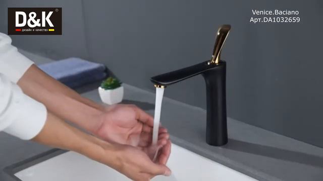 Смеситель для раковины D&K Venice Baciano черный-золото смотреть онлайн