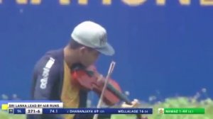 shape of you violin cover in a cricket ground