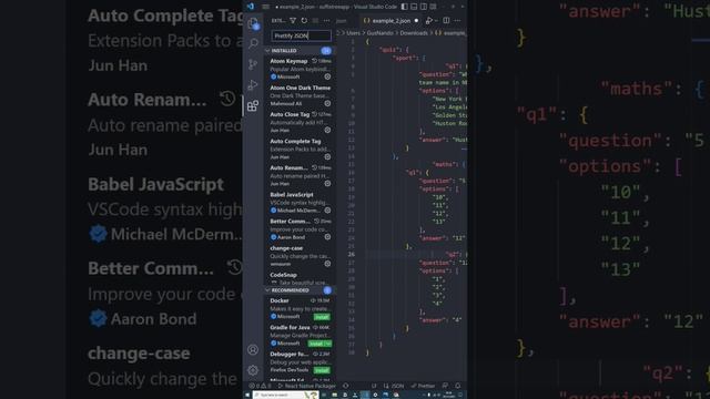 cara alternatif format file JSON #visualstudiocode #pemrograman #code #programming