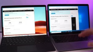 Surface Pro X vs Macbook Air M1 running Windows 10 [ Geekbench 5 ]