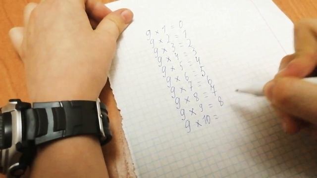 Школьный лайфхак. Умножаем на 9. Таблица умножения.