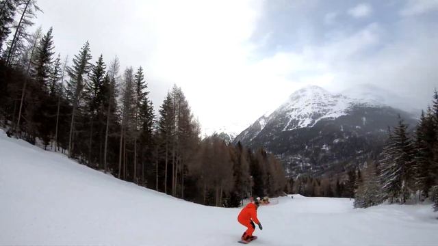 ПОЛНЫЙ СПУСК на СНОУБОРДЕ в Зельдене с вершины Гайслахкогель в Австрии смотреть онлайн