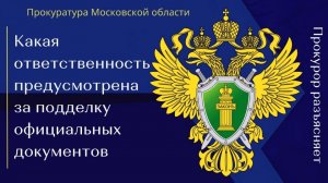 Какая ответственность предусмотрена за подделку официальных документов .mp4