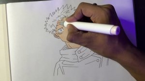 Jujutsu Kaisen Yuji Itadori drawing with Brush markers || Anime drawings 16/100  #jujutsukaisen