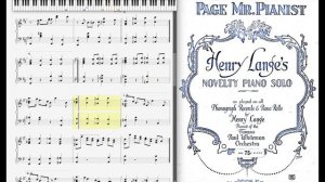 Page Mr. Pianist by Henry Lange (1923, Novelty piano)