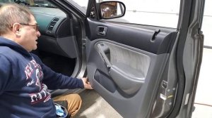 Honda civic 2001 to 2005 door panel sweep removal