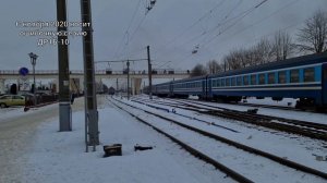 Дизель-поезд ДРБ1-10(под тягой 2М62У-0258,секция Б) отправляется со станции Орша-Центральная.