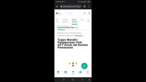 Menyelesaikan tugas mandiri dan Quis kelas penggunaan chat gpt untuk ide konten pemasaran