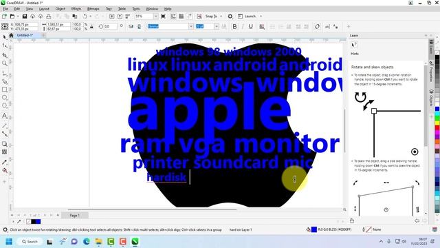 COREL DRAW TUTORIAL | TYPOGRAPHY OBJEK смотреть онлайн