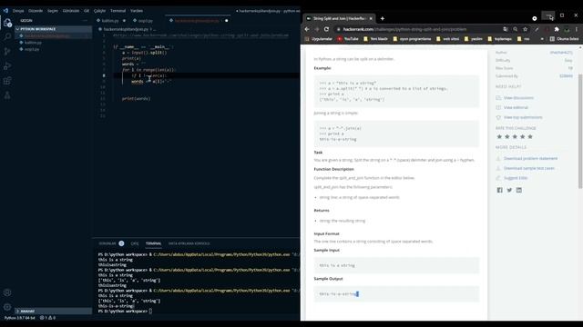 HACKERRANK STRING SPLIT AND JOIN SOLUTION - PYTHON