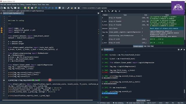 Metric of Logistic Regression CodingPart | Business Analytics With Python Full Course | Henry Harvi