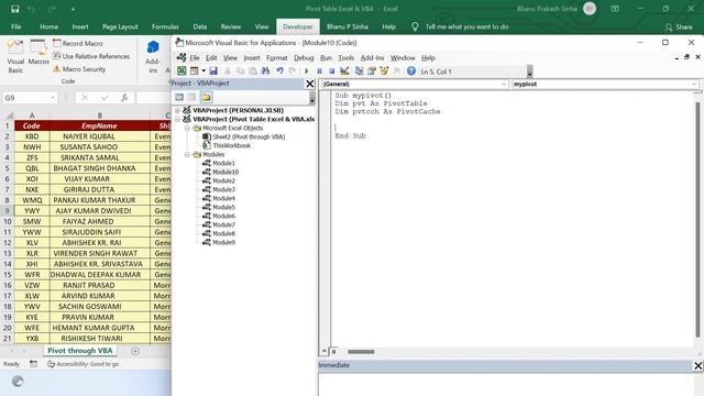 Pivot Table in Excel  & VBA Automation Basic. Pivot Table kya hai. A power full tools in Excel.