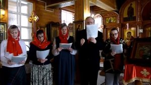 Хор поёт Христос Воскресе   тропарь праздника Пасхи