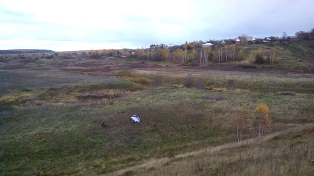 Наш первый самостоятельный свободный полет на параплане. Владимирская обл., с.Горицы, 2016