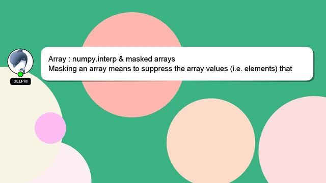 Array : numpy.interp & masked arrays смотреть онлайн