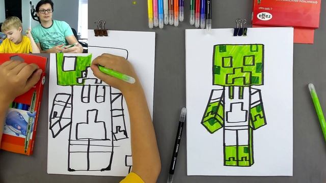 Рисуем СКИН КРИПЕРА с Павликом - Рисуй с РыбаКит смотреть онлайн