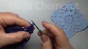 Простой квадрат для  Красивого пледа крючком