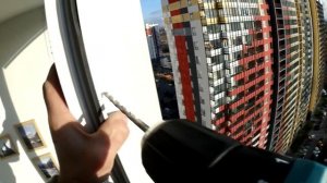 Установка москитной сетки на фасадное остекление. Можно и как АНТИКОШКА.