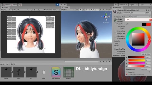 Hair 3D Model Item Unity Prefab Zepeto FBX Free Download смотреть онлайн