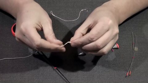 Оснастка для зимней удочки с отводным поводком. Зимняя рыбалка.