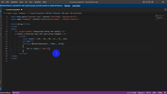 JavaScript ForEach Loop Tutorial in Urdu | Array iteration foreach loop in Javascript