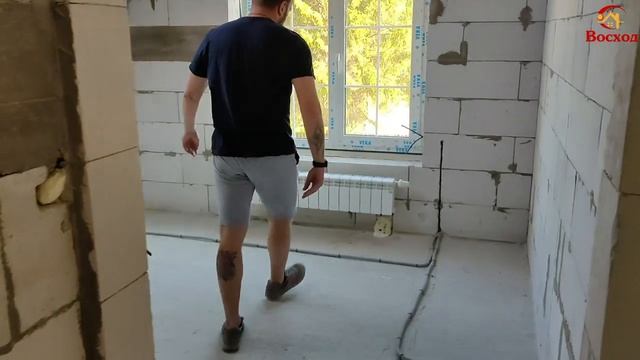 Видео-обзор. Дом из газобетона 110кв.м. Отопление на базе электрического котла Baxi Ampera.