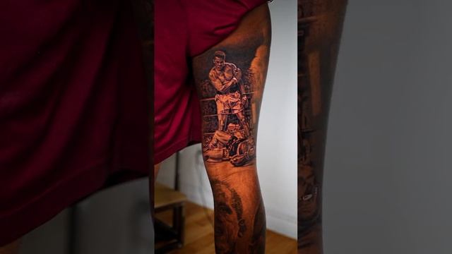 Dark skin leg tattoo || Muhammad Ali